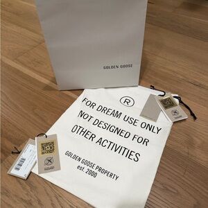 Golden Goose White Dust Bag and Shopping Bag Set